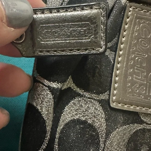 Coach wristlet. New b Gorgeous black w silver. - Picture 3 of 3